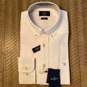 Men’s Hackett London Oxford, Size Medium, Color White